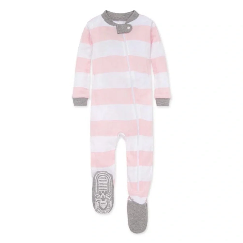 Burt's Bees Baby® Rugby Stripe Organic Cotton Sleeper in Pink 24m